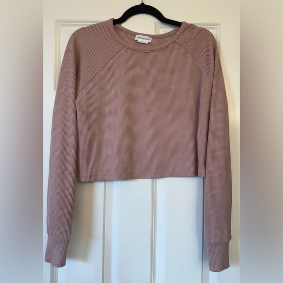 Lovers & Friends Dusty Rose/ Pink Waffle Knit Lounge Set Size Medium - Picture 3 of 14